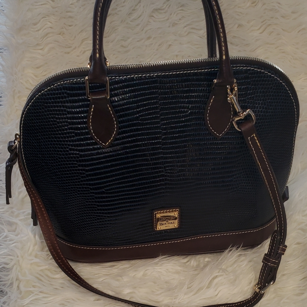 Dooney and Bourke pebble leather zip satchel.